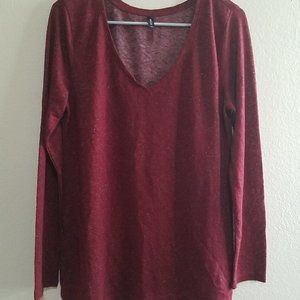 Burgundy long-sleeve top